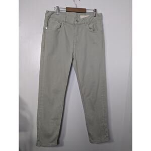 Zara Man Size 31 The Slim Cropped Pant Denim Jeans Sage Green 27" Inseam